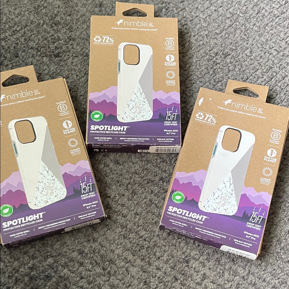 New Lot of 3 Spotlight Protective iPhone Case - White Recycled Plastic